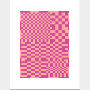 Checkerboard Pattern - Pink Posters and Art